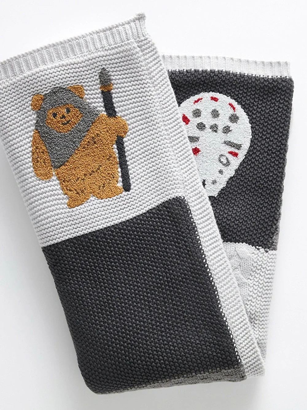 Pottery Barn Kids Star Wars Sherpa-Backed Patchwork Knit Baby Blanket